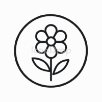 円形の花のアイコン(アウトライン)