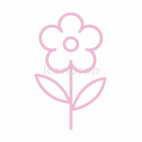 ピンクの花のアイコン(アウトライン)
