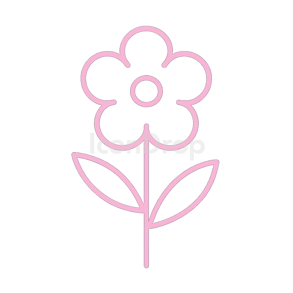 Flower Icon Pink Outline