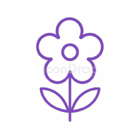 紫の花のアイコン(アウトライン)