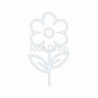 白い花のアイコン（アウトライン）