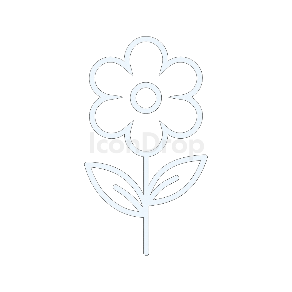 白い花のアイコン アウトライン