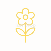 黄色い花のアイコン(アウトライン)