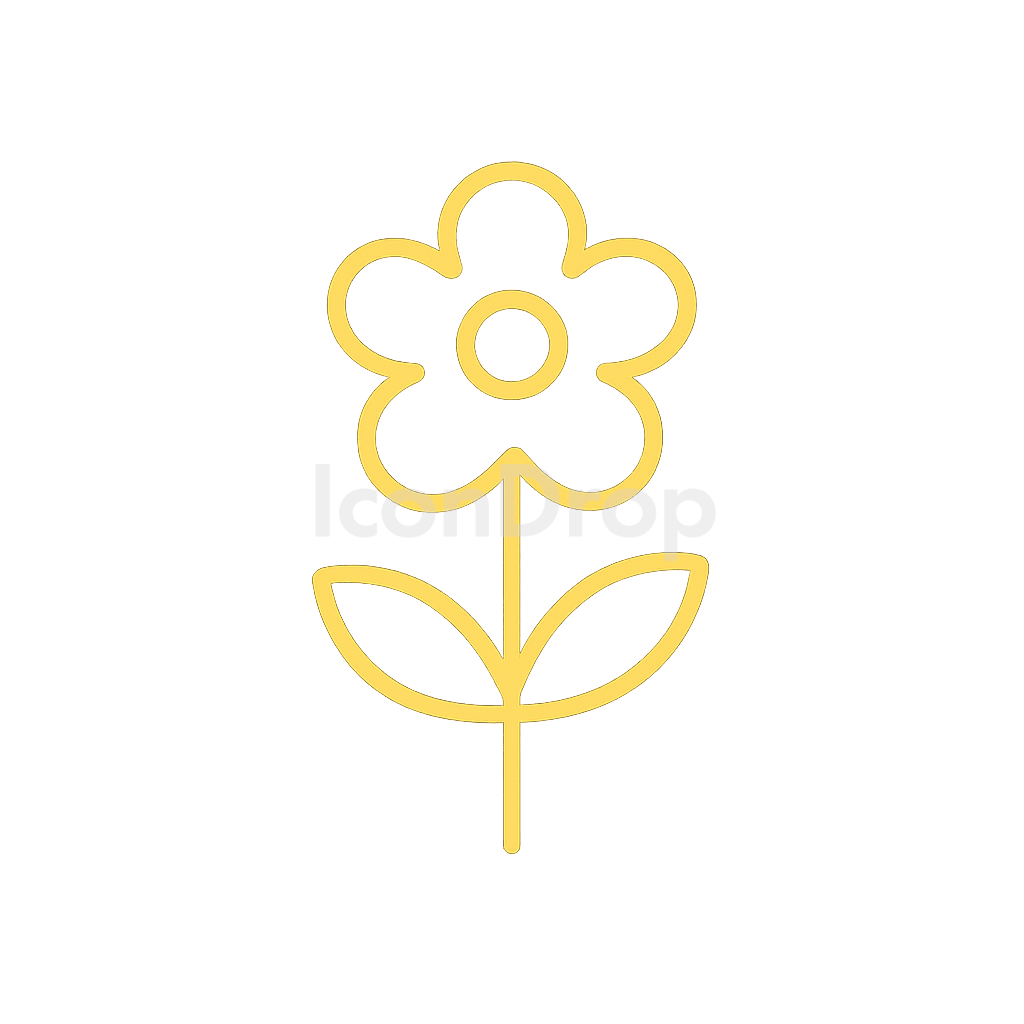 黄色い花のアイコン アウトライン