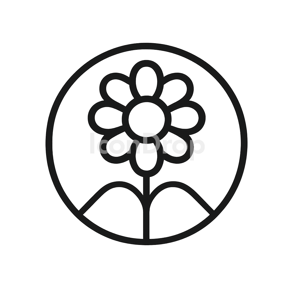 Flower Power Icon Outline