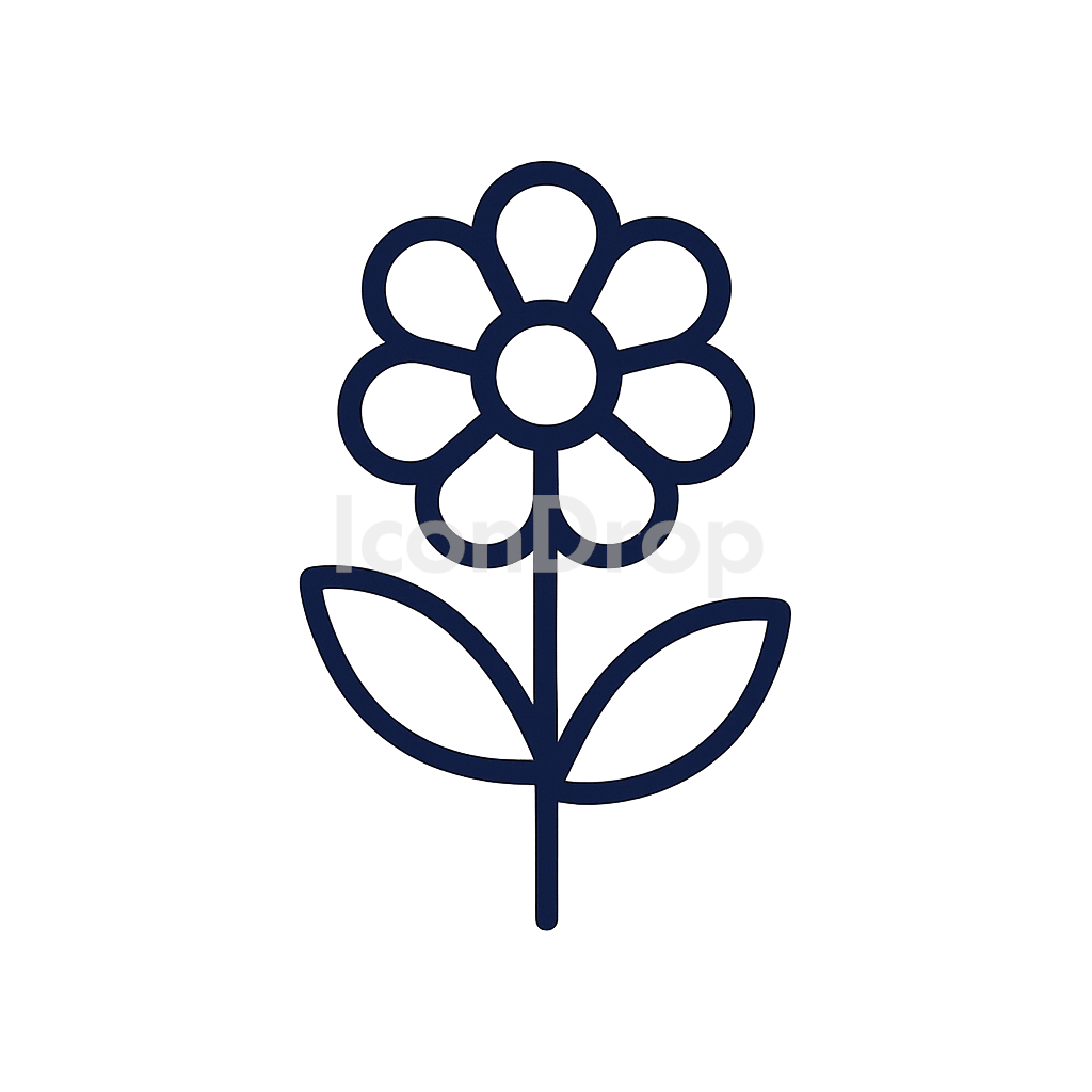 Flower Simple Icon Outline