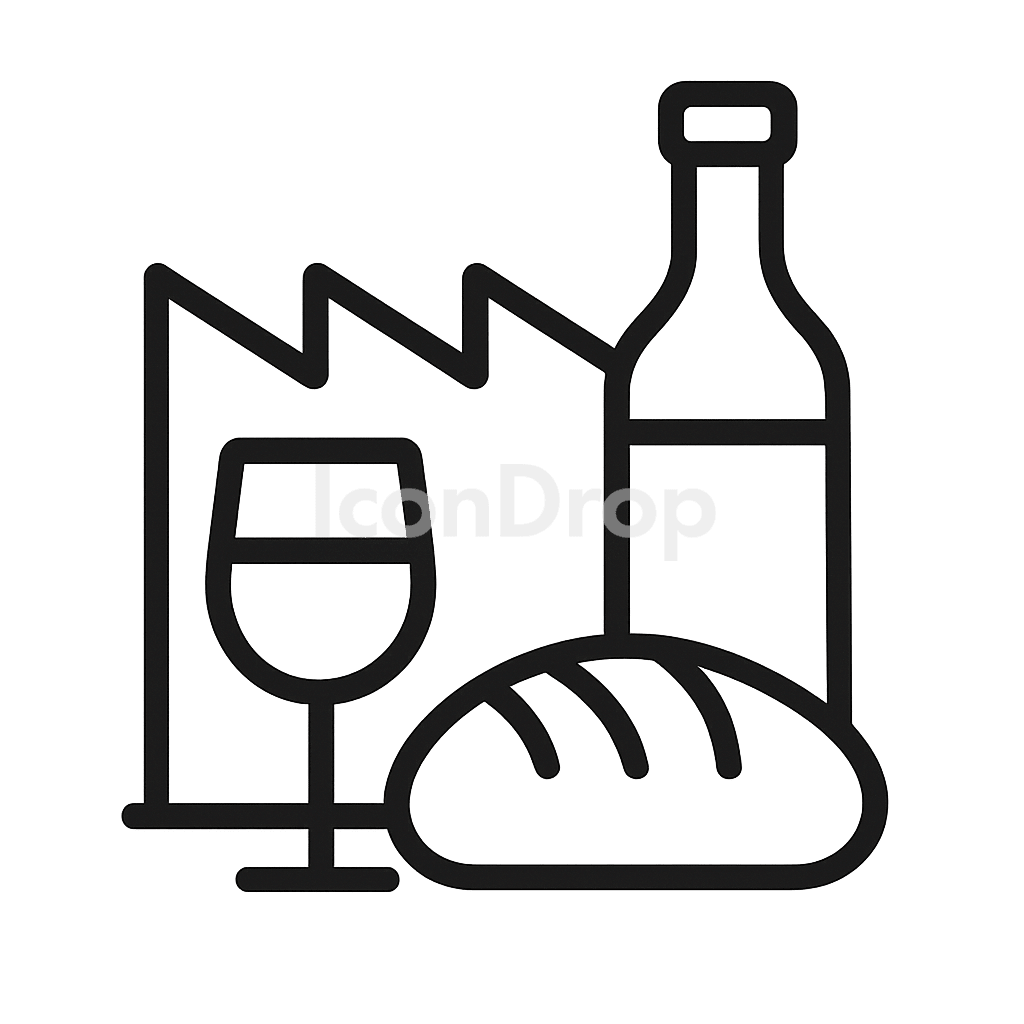 Food And Beverage Industry Icon Outline