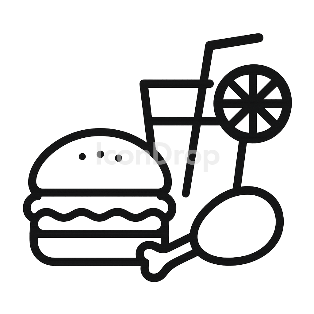 Food And Drink Icons Outline