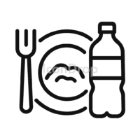 Food And Water Icon Outline