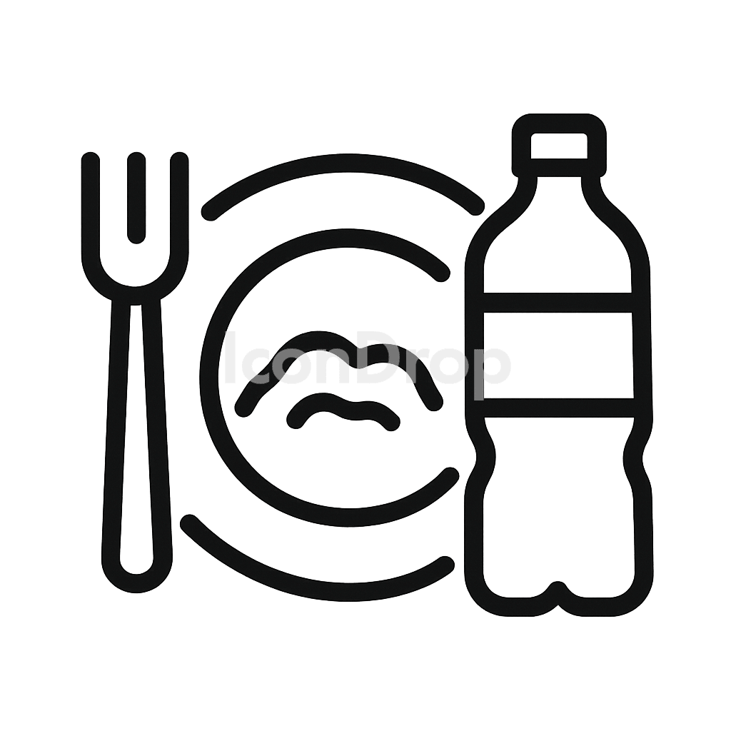 Food And Water Icon Outline