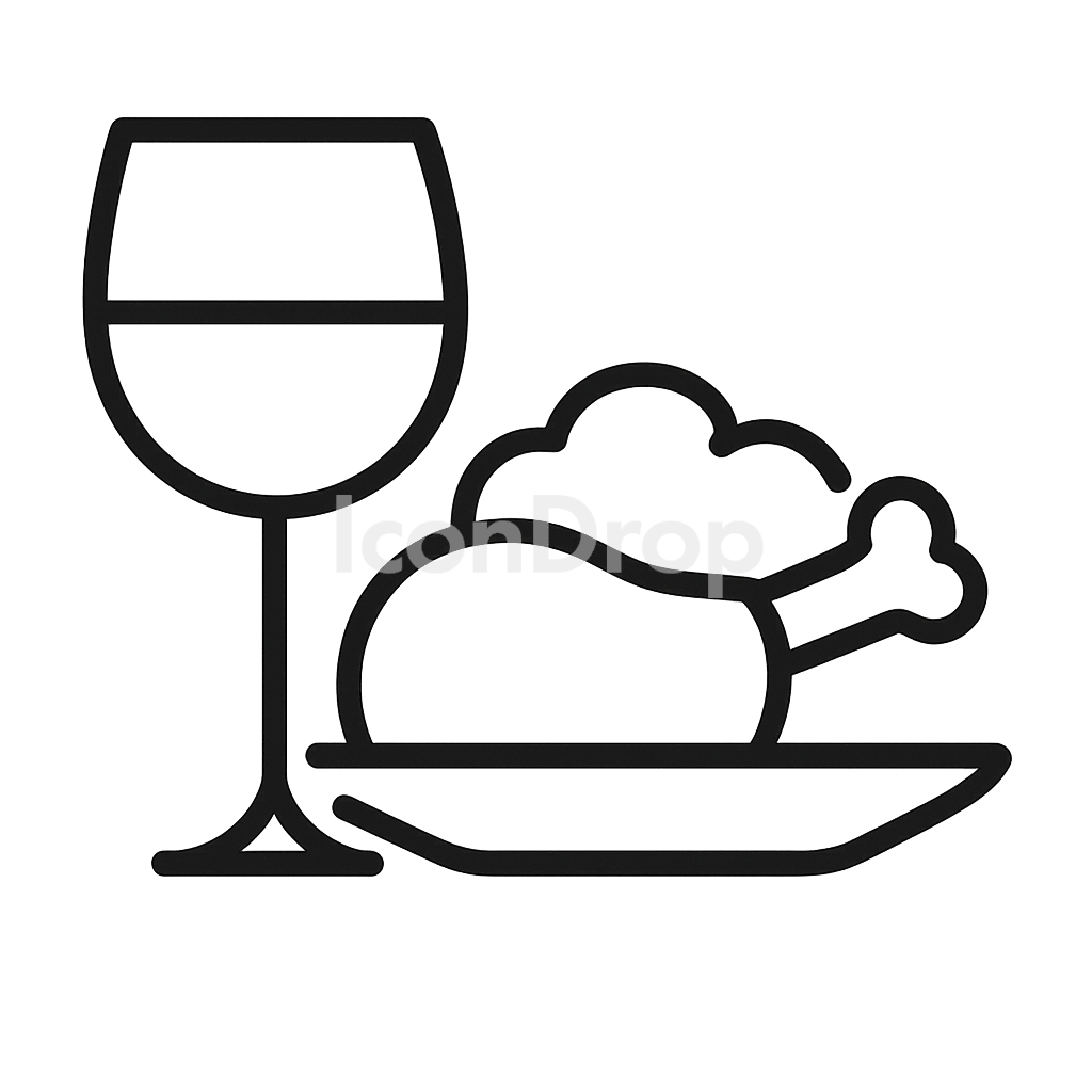 Food And Wine Icon Outline