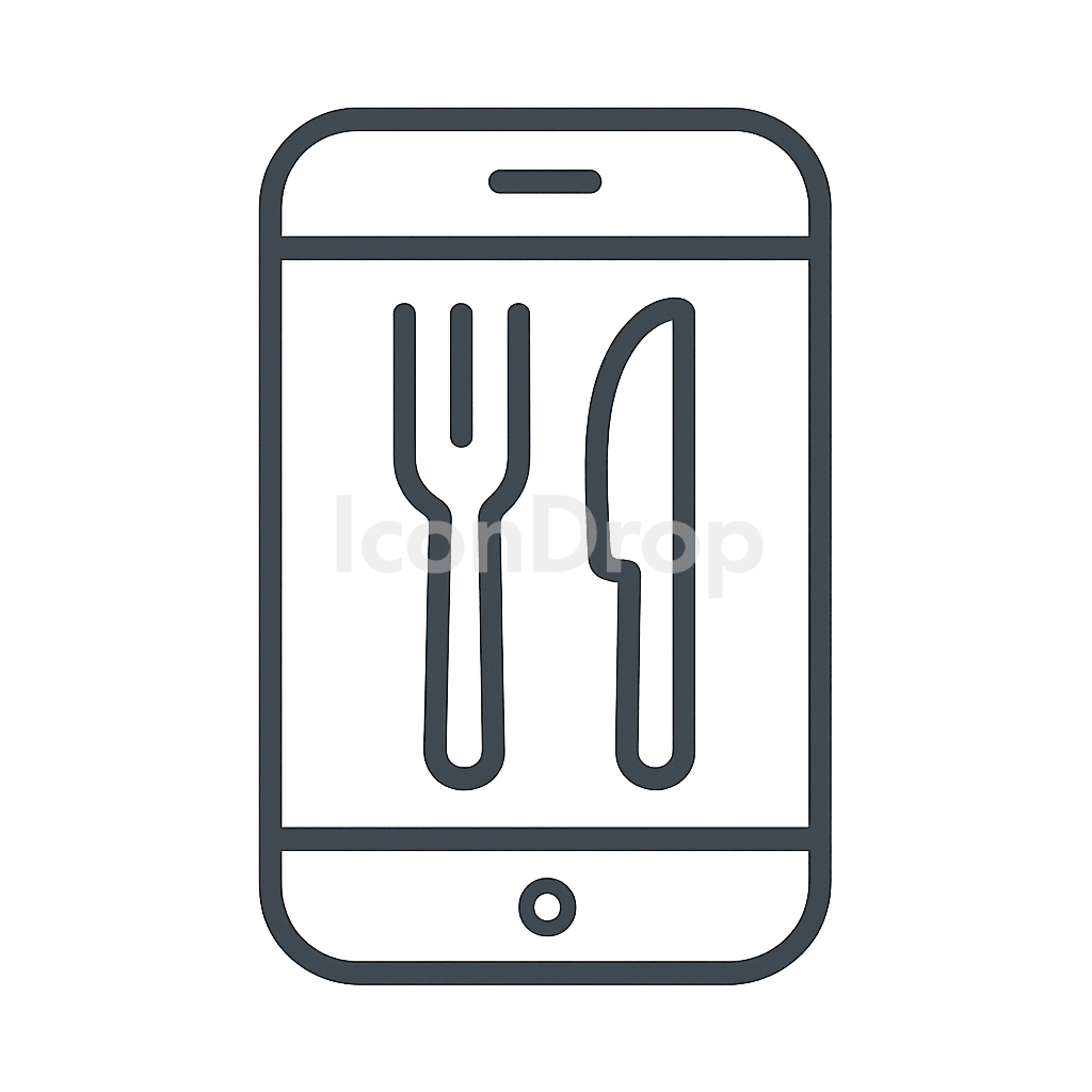 Food App Icon Aesthetic Outline