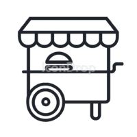 Food Cart Icon Outline