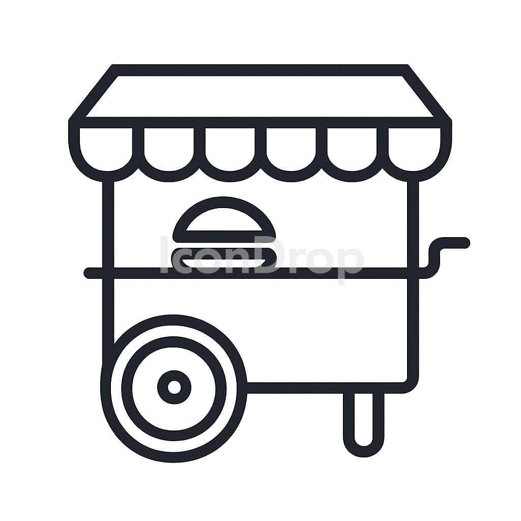 Food Cart Icon Outline