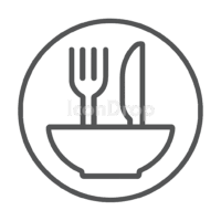 Food Contact Safe Icon Outline