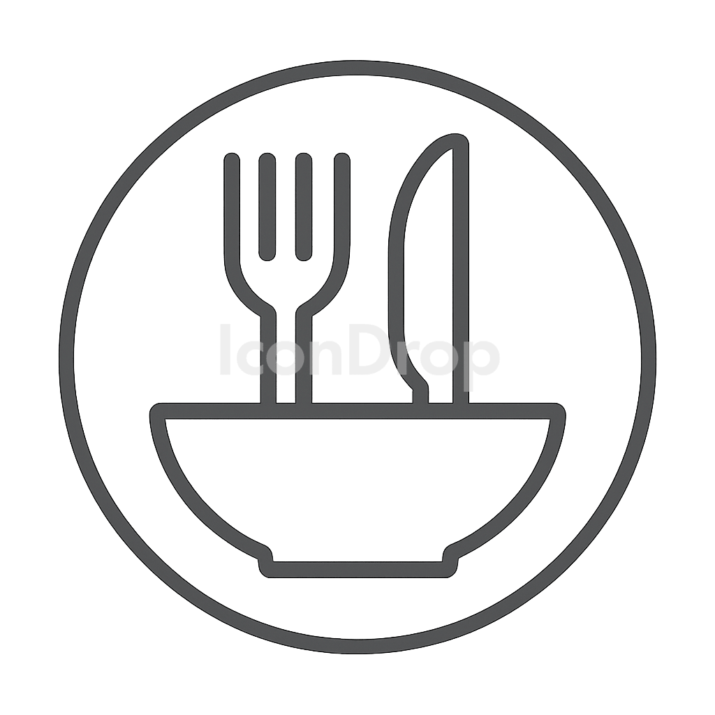 Food Contact Safe Icon Outline