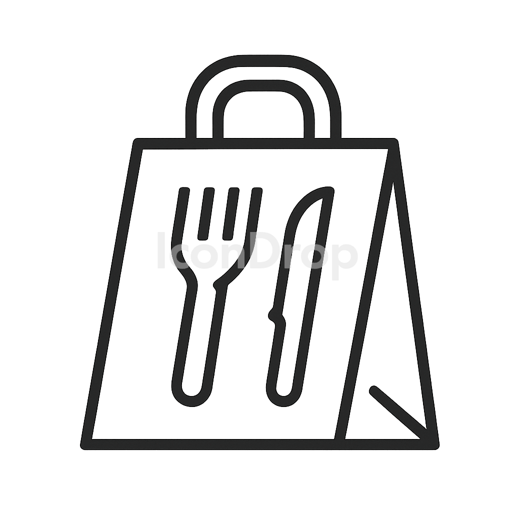 Food Delivery Bag Icon Outline