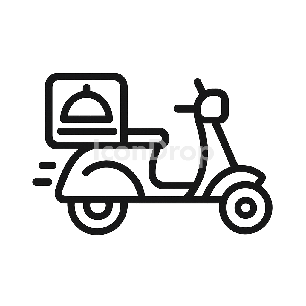 Food Delivery Bike Icon Outline