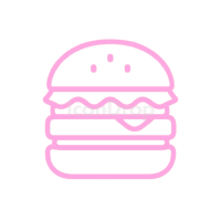 Food Icon Aesthetic Pink Outline