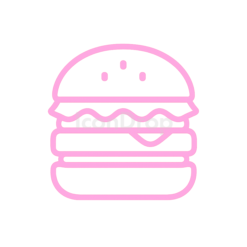 Food Icon Aesthetic Pink Outline