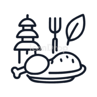 Food Icon Bali Outline