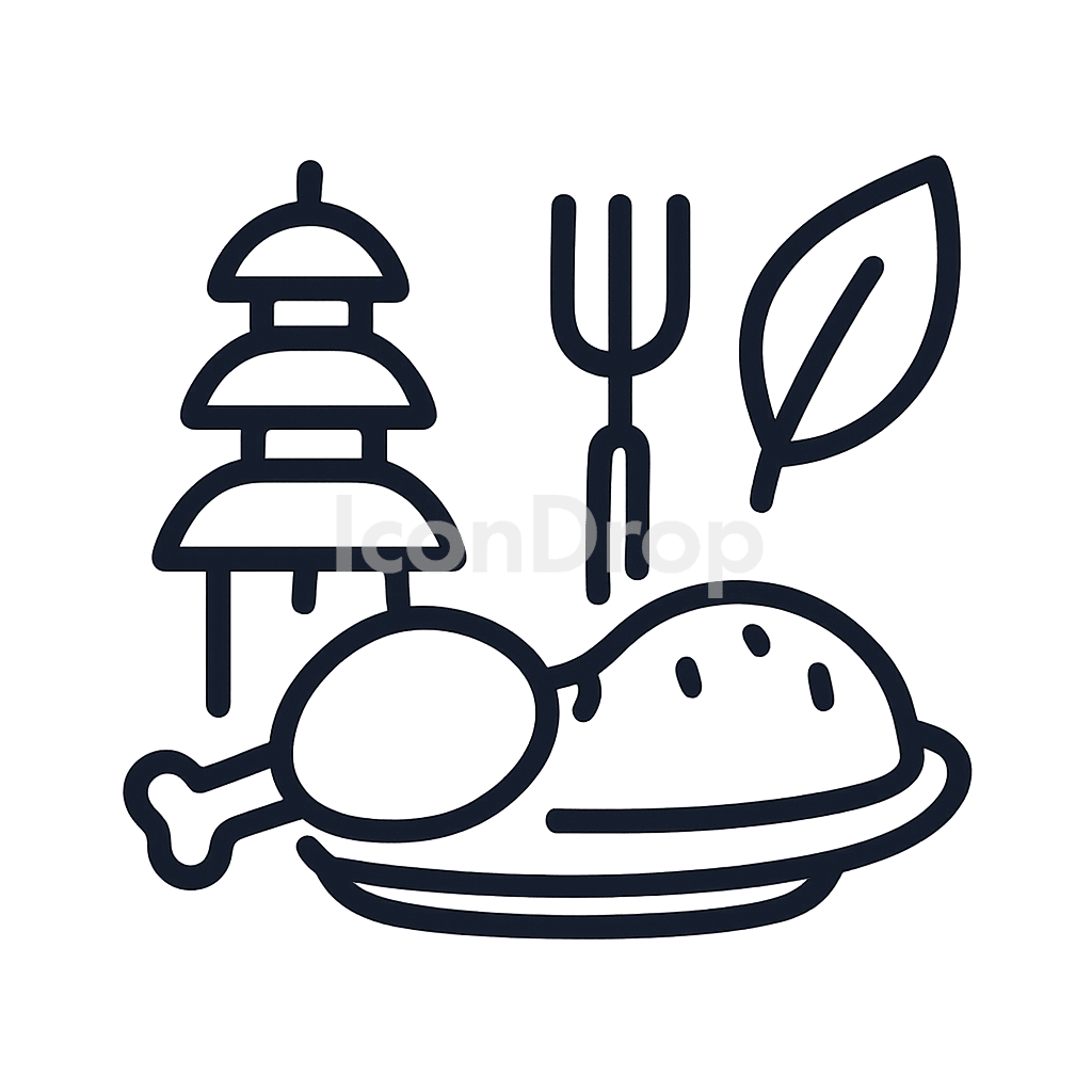 Food Icon Bali Outline