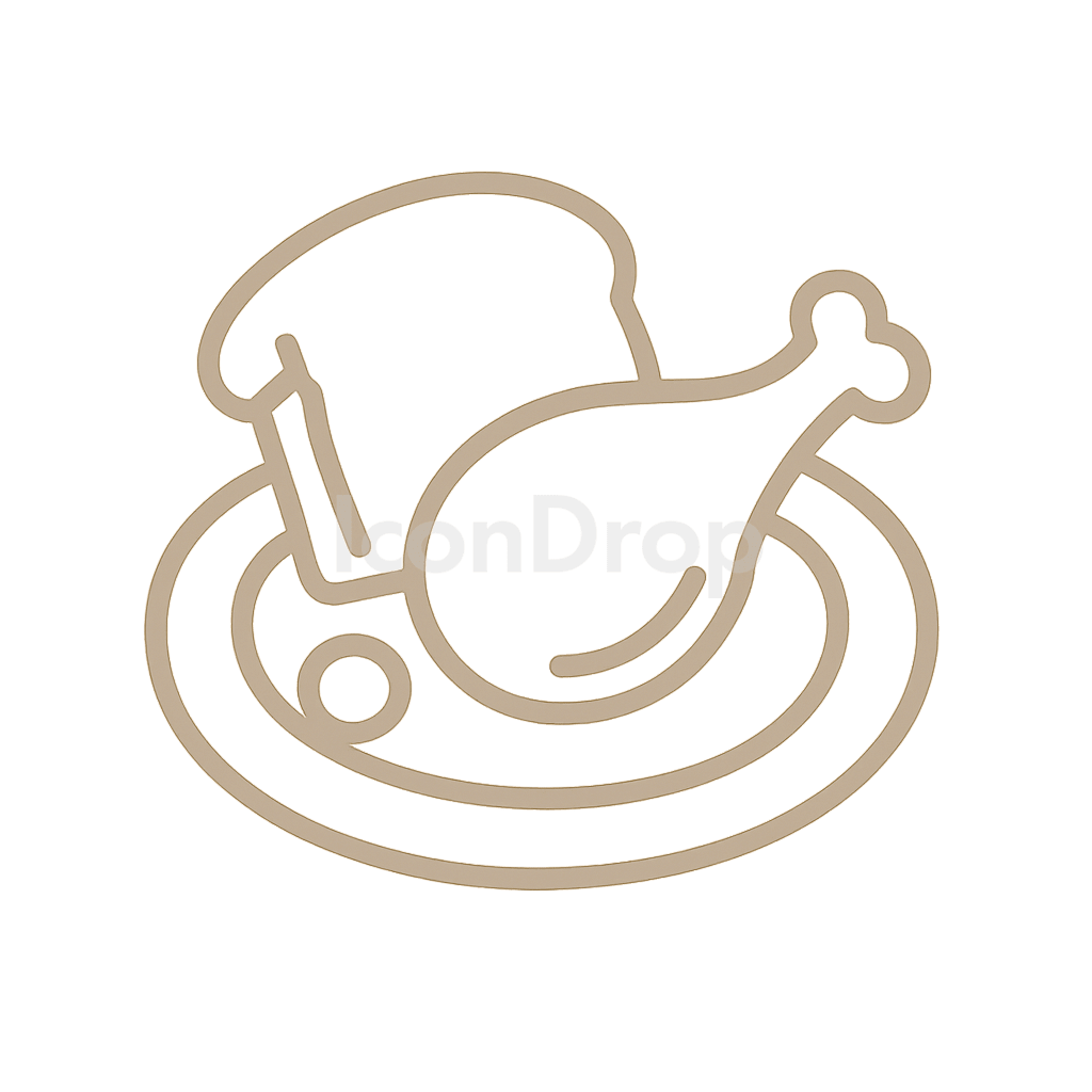 Food Icon Beige Outline