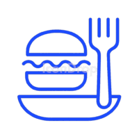 Food Icon Blue Outline