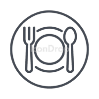 Food Icon Circle Outline