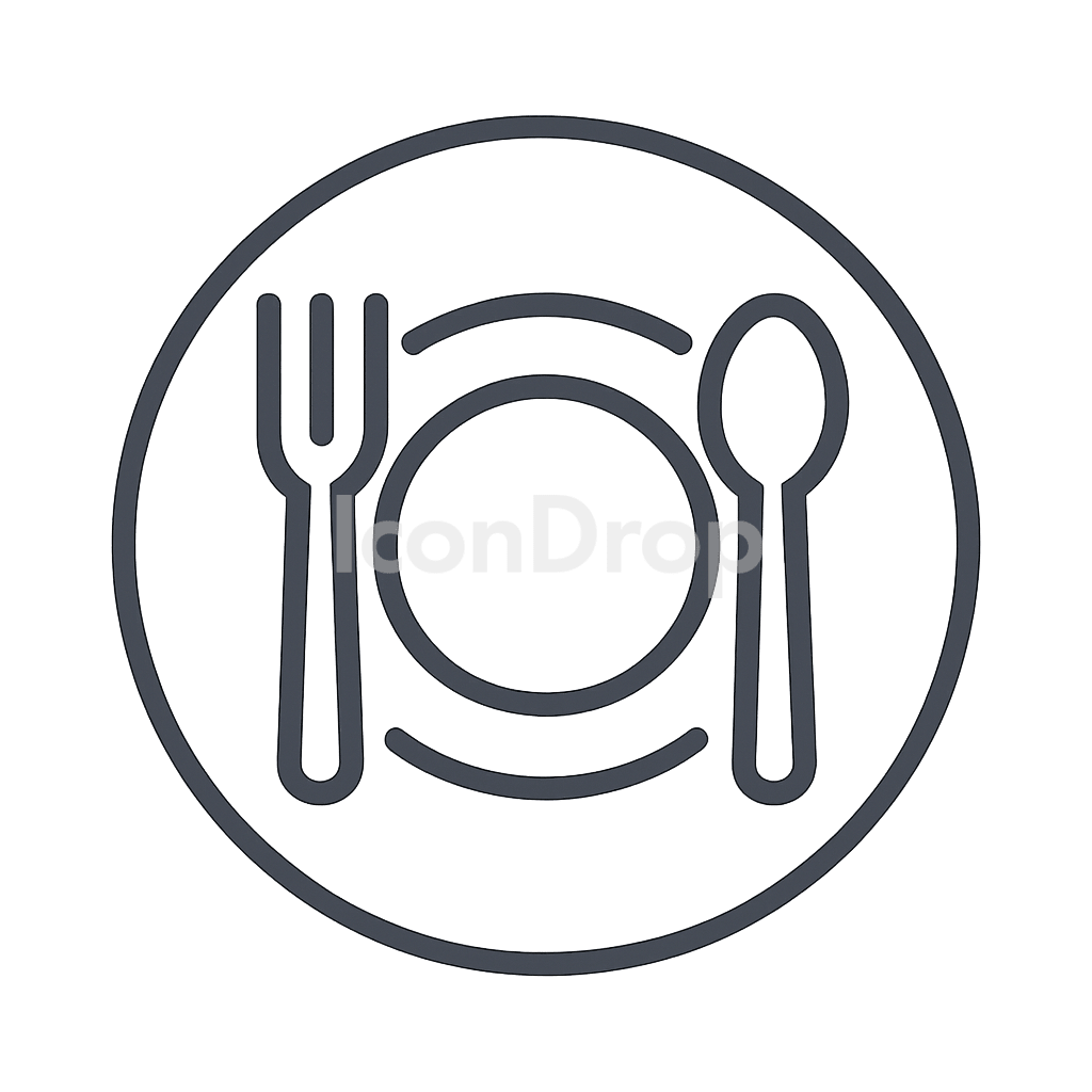 Food Icon Circle Outline
