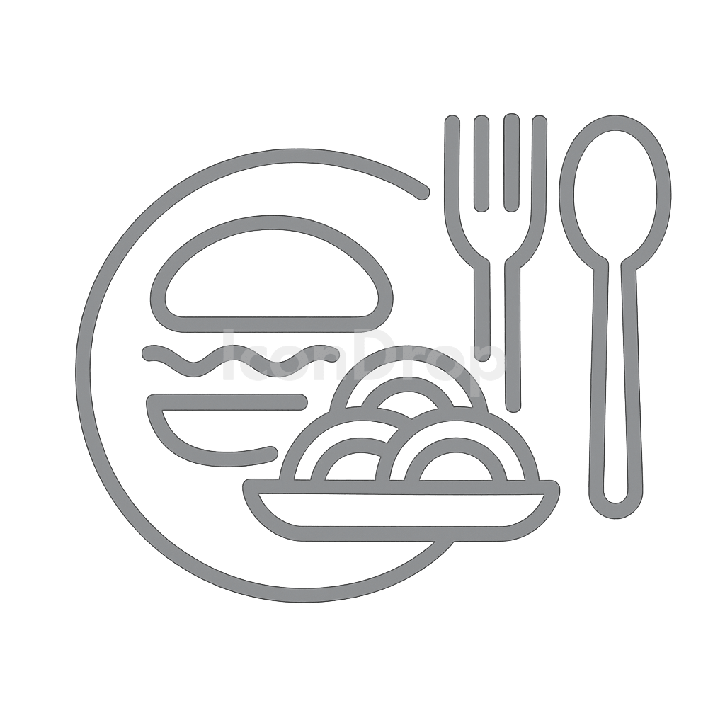 Food Icon Gray Outline
