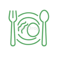 Food Icon Green Outline