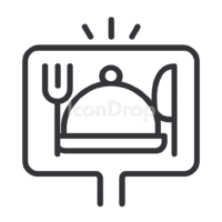 Food Icon Neon Outline