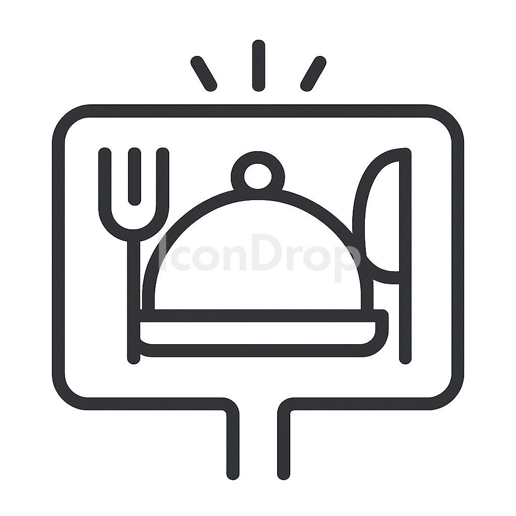 Food Icon Neon Outline