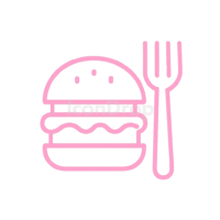 Food Icon Pink Outline