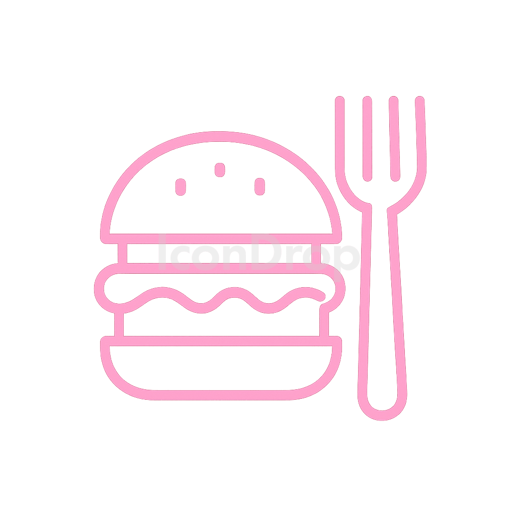 Food Icon Pink Outline