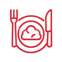 Food Icon Red Outline