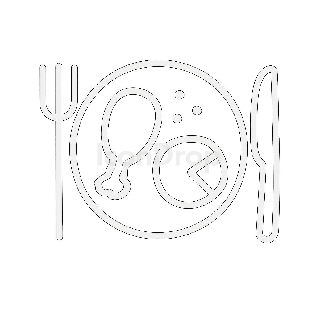 Food Icon White Outline
