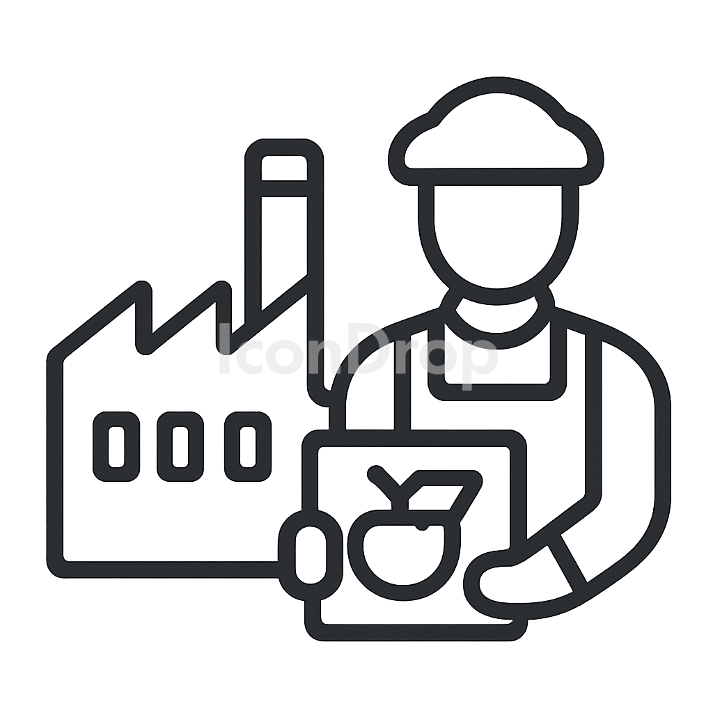 食品製造業者のアイコン アウトライン