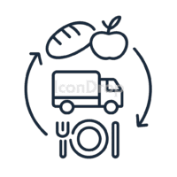Food Supply Chain Icon Outline