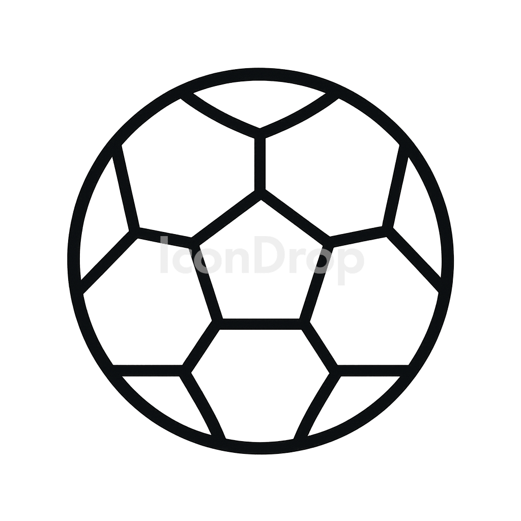 サッカー（フットボール）のアイコン アウトライン