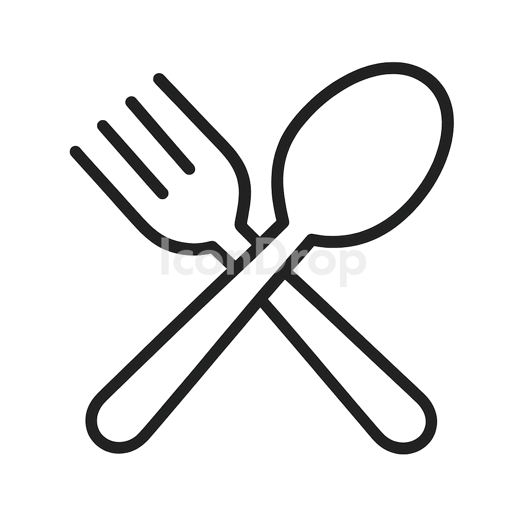 Fork And Spoon Icon Outline
