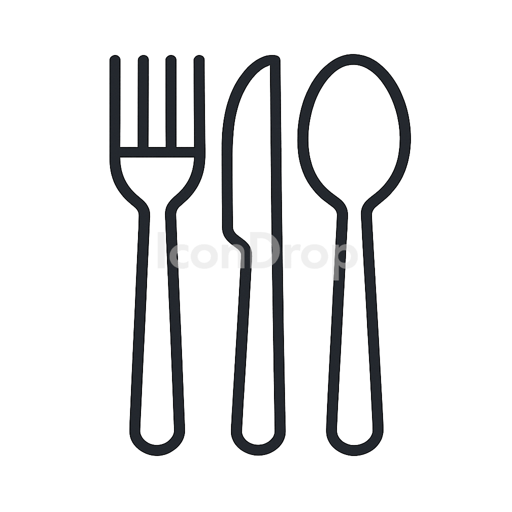 Fork Knife Spoon Icon Outline