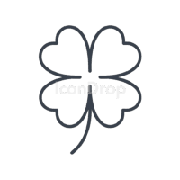 四つ葉のクローバーのアイコン(アウトライン)