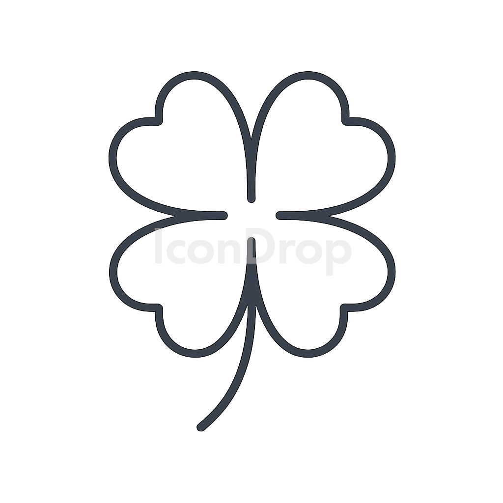 四つ葉のクローバーのアイコン アウトライン