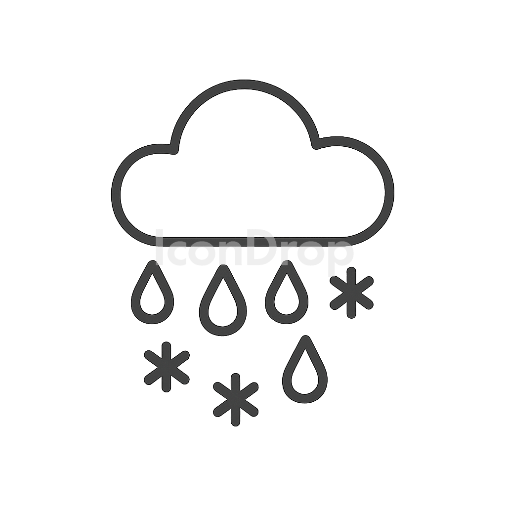 Freezing Rain Icon Outline
