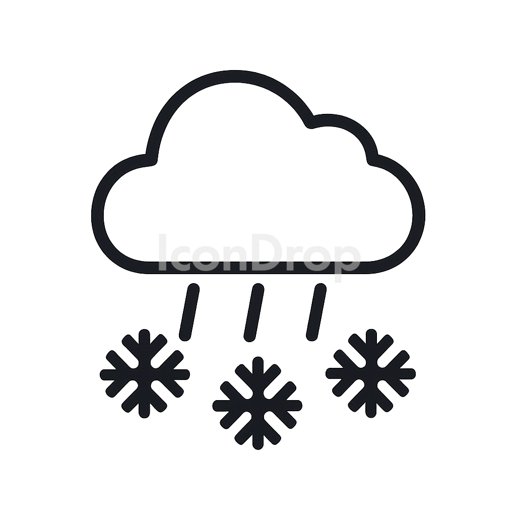 Freezing Rain Icon Weather App Outline