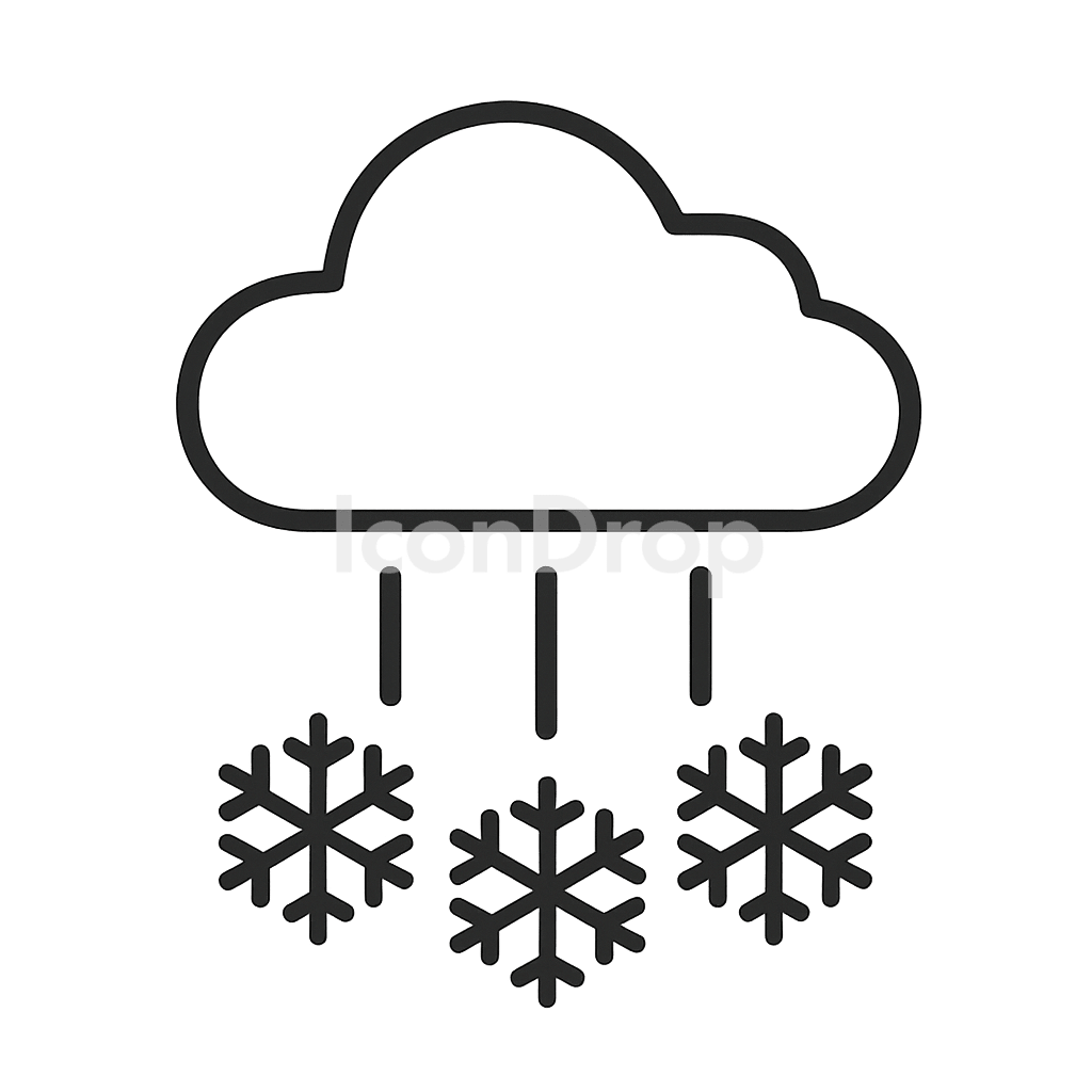 Freezing Rain Weather Icon Outline
