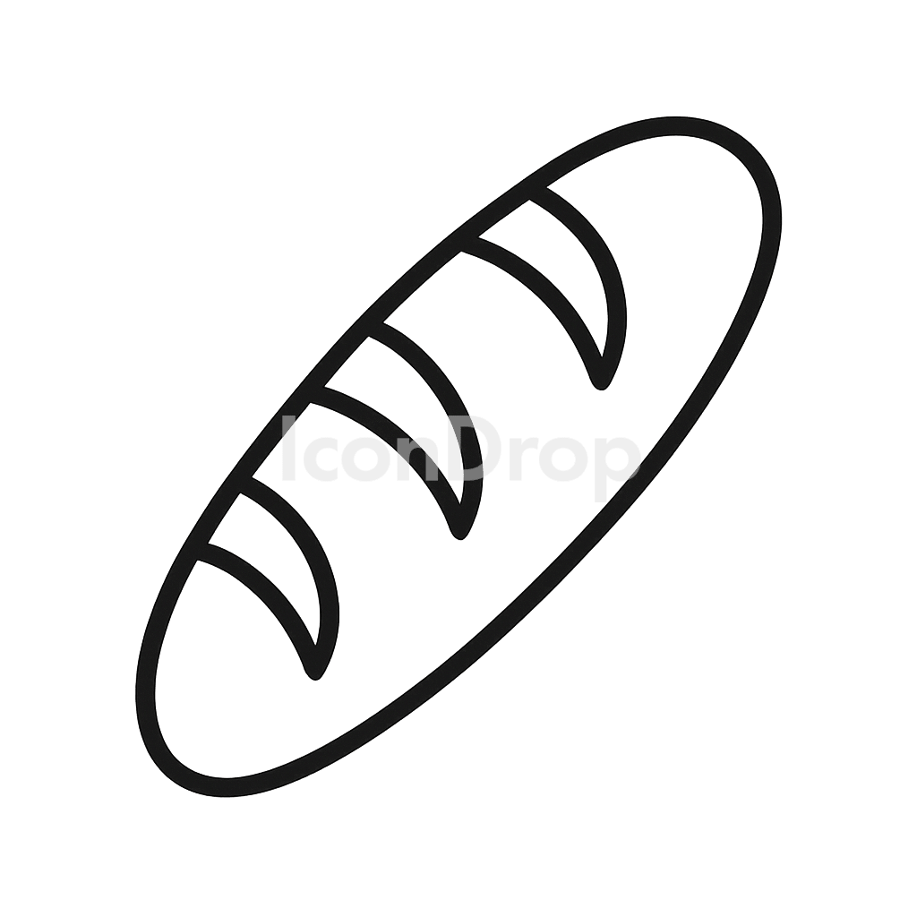 French Bread Icon Outline