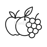 Fresh Fruits Icon Outline